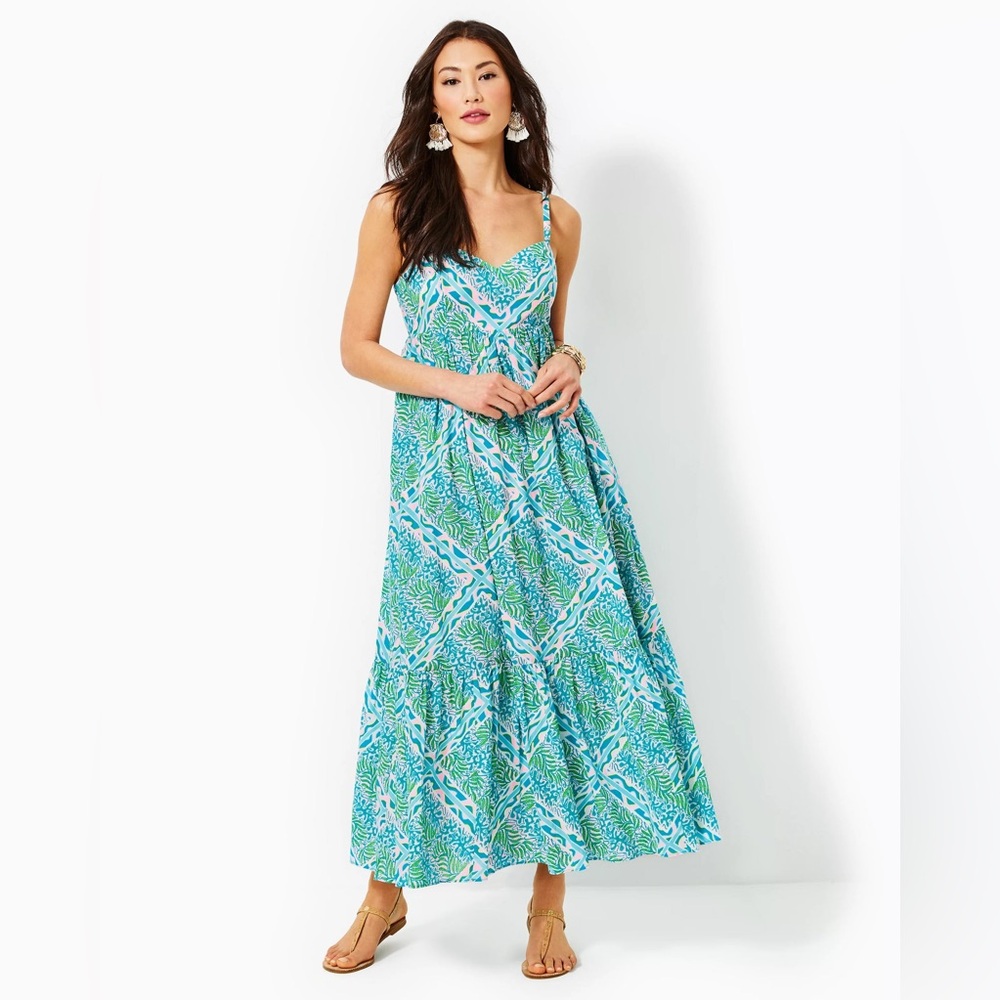 Lilly Pulitzer Good Greef Heidi Cotton Maxi Dress size 00